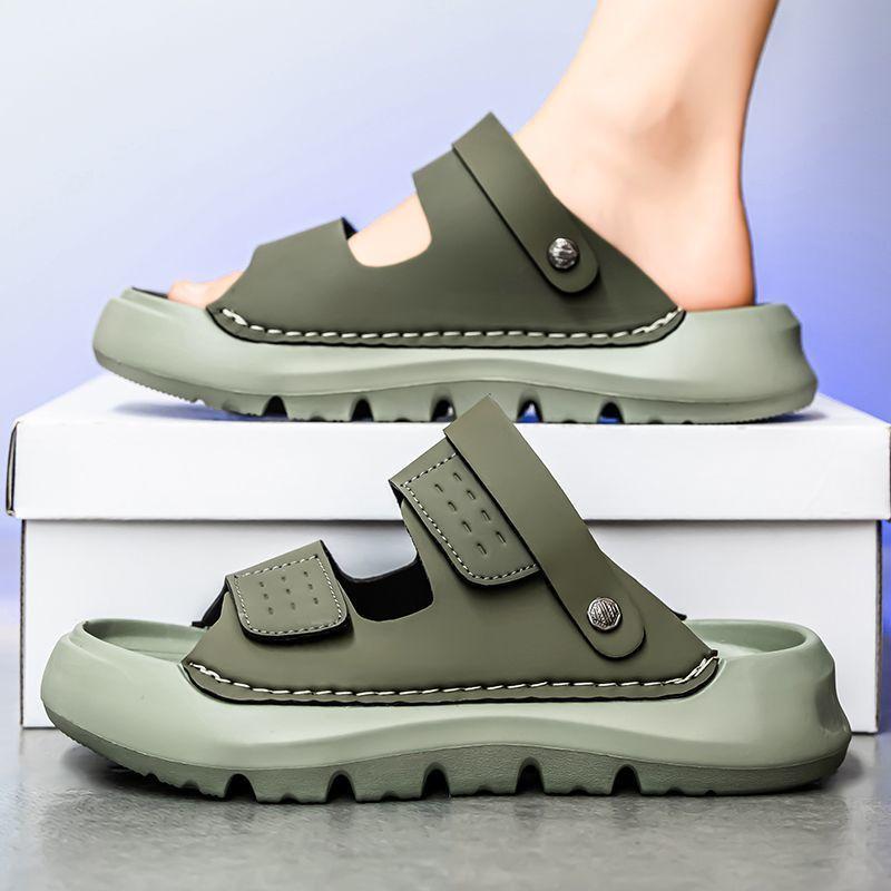 

Slippers men s new sandals summer thick-soled non-slip and wear-resistant driving large-size outdoor wear dual-purpose beach shoes 39