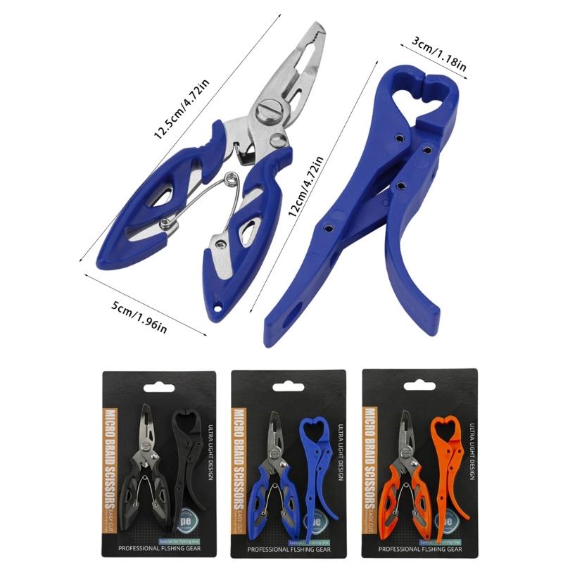 Fishes Lip Gripper Fishing Pliers Hook Remover Outdoor Fish Line Cutter Tool Comfortable Grip Scissors Fishing Accessory