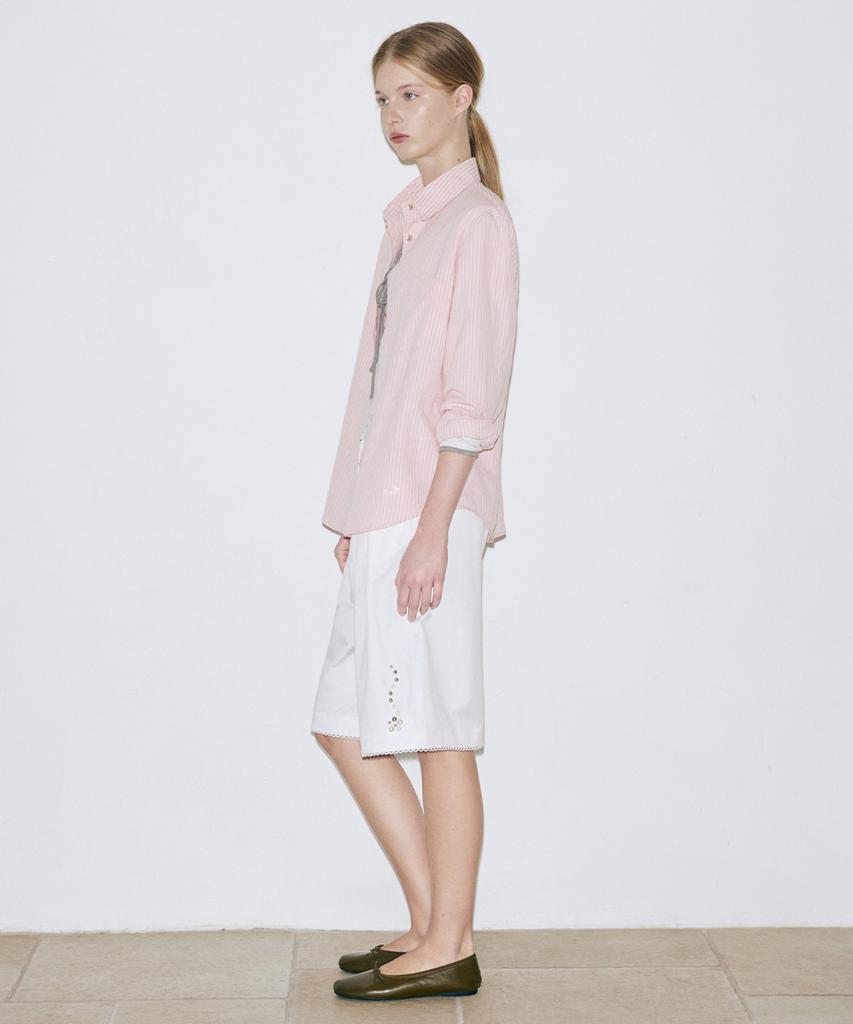 SINOON Seersucker Stripe Shirt (Pink)