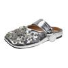Baotou Half Slippers Women's Outer Wear 2025 New Summer Sandals Flat Bottom Mary Jane Rhinestone Retro Ins Shoes