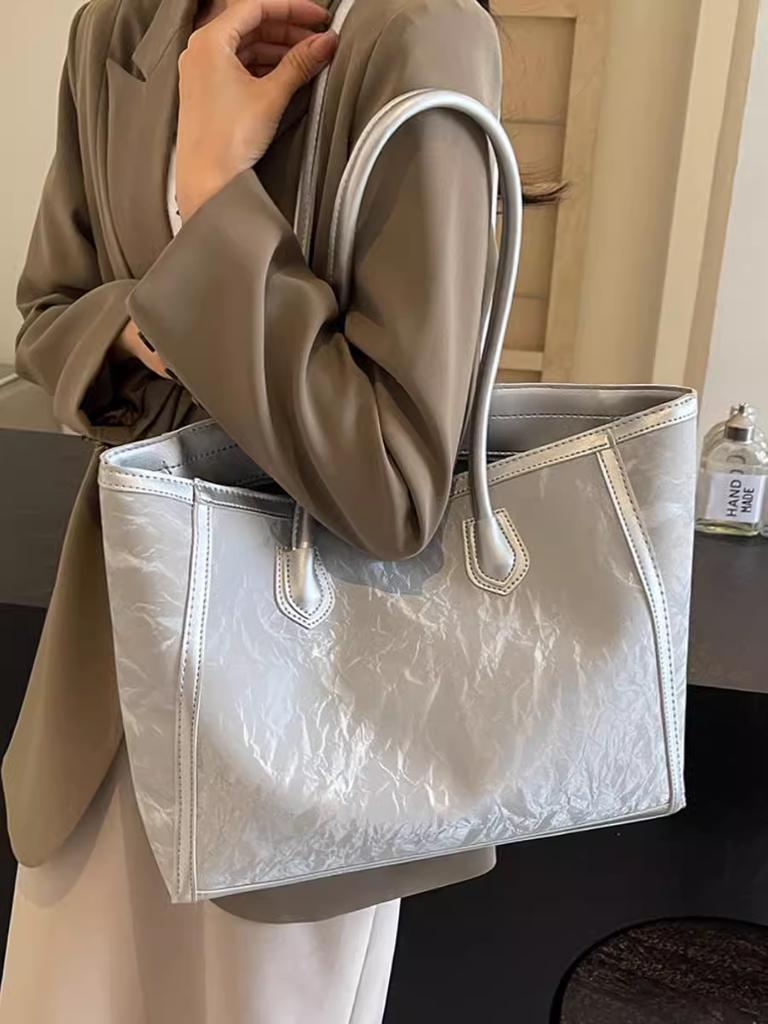 High-End Commuting Large Capacity Bag Women's College Student Class Bag Casual Versatile Shoulder Tote Bag