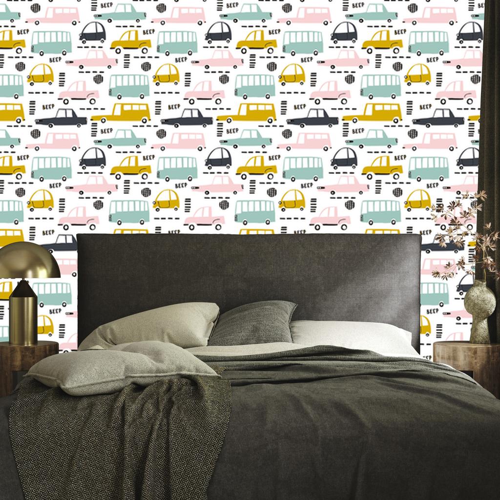 Pastel Cars Wallpaper for Living Room and Bedroom 50x1000