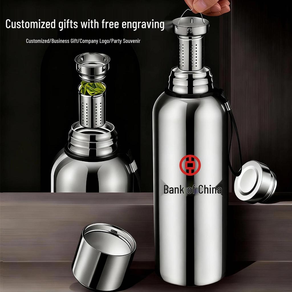 316 Stainless Steel Insulated Kettle with Tea Separator - Large Capacity, Custom Logo, Unisex
