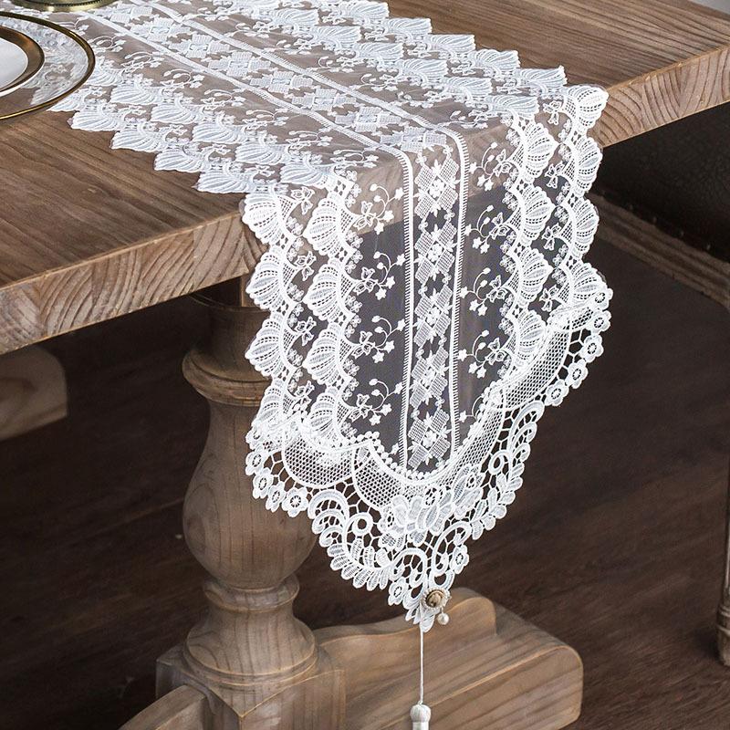 European Style TV Cabinet Lace Table Flag American Style Dining Table Cover Table Flag Long Strip Table Cloth Decorative Cloth Tea Table Flag