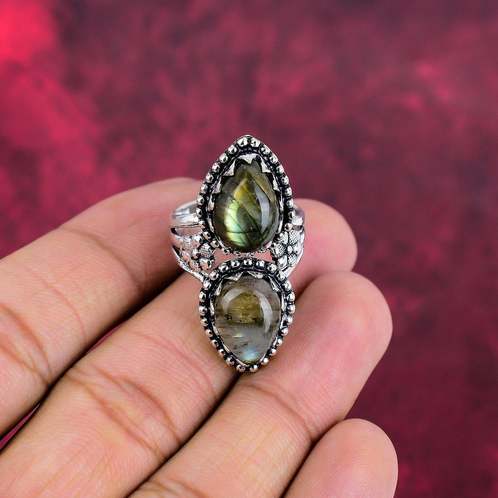 Labradorite Gemstone Jewelry, 925 Solid Sterling Silver Handmade Ring, Latest Design Jewelry