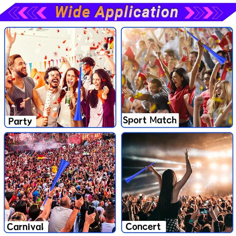 4Pcs Collapsible Stadium Horn Vuvuzela Plastic Trumpet Noisemakers For Sports Events Football Games And Party Favors