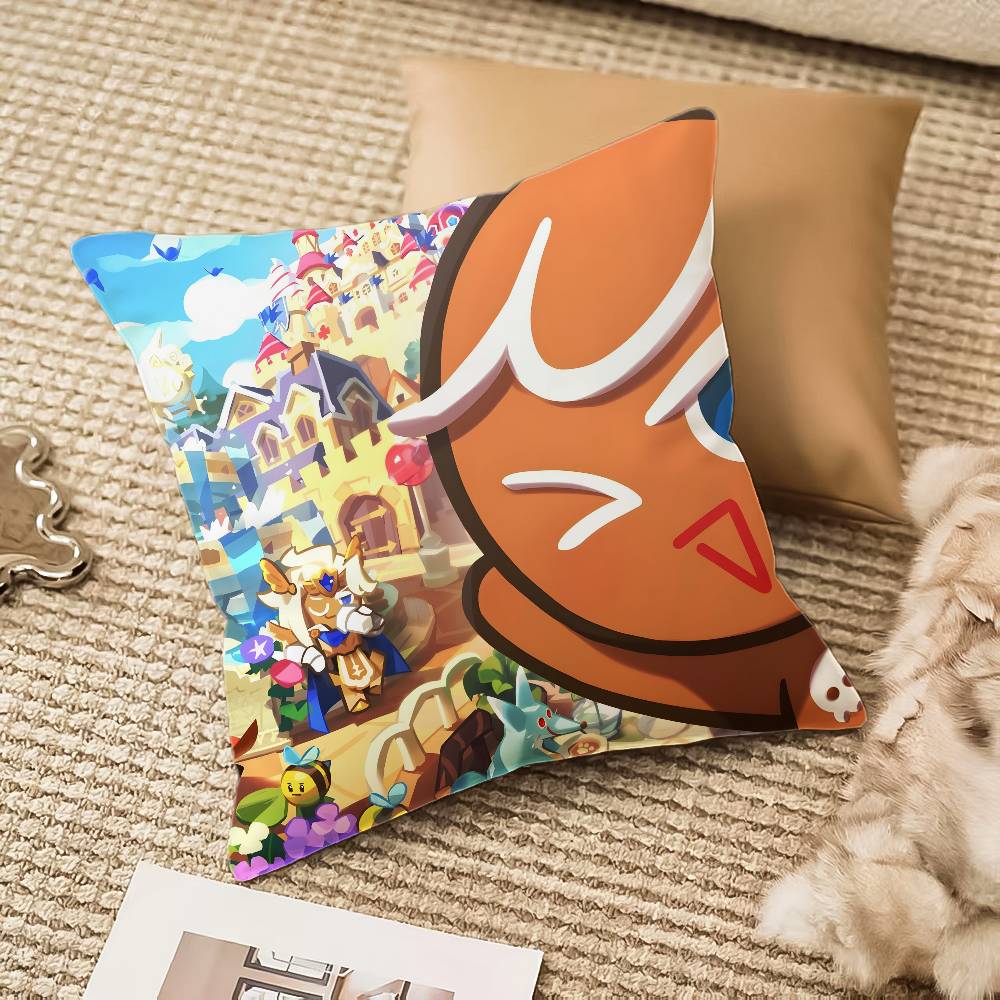 Hot Game C-Cookie Run Kingdom-MT Pillow Case Comfort Sofa Bed Silky Elegant Invisible Zipper Decorative Cushion Cover