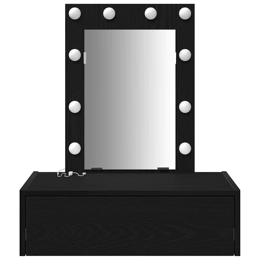 Makeup Table with Storage Black 60 x 40 x 70 cm Particleboard