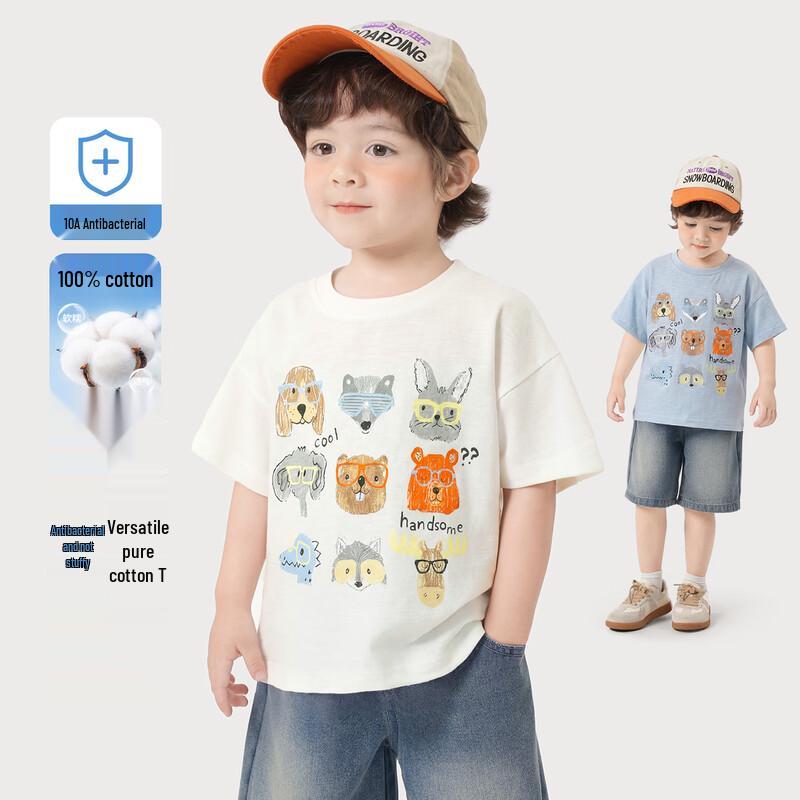 RightEuro Boy s 2026 Summer Cotton Print Short Sleeve T-Shirt 100