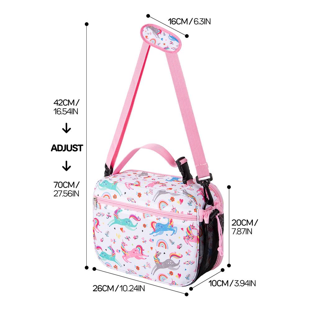 Cartoon Insulated Lunch Bag Cute Floral Printed Food Handbags Portable Thermal Lunch Bag Fresh-Keeping Bag Tote for Student