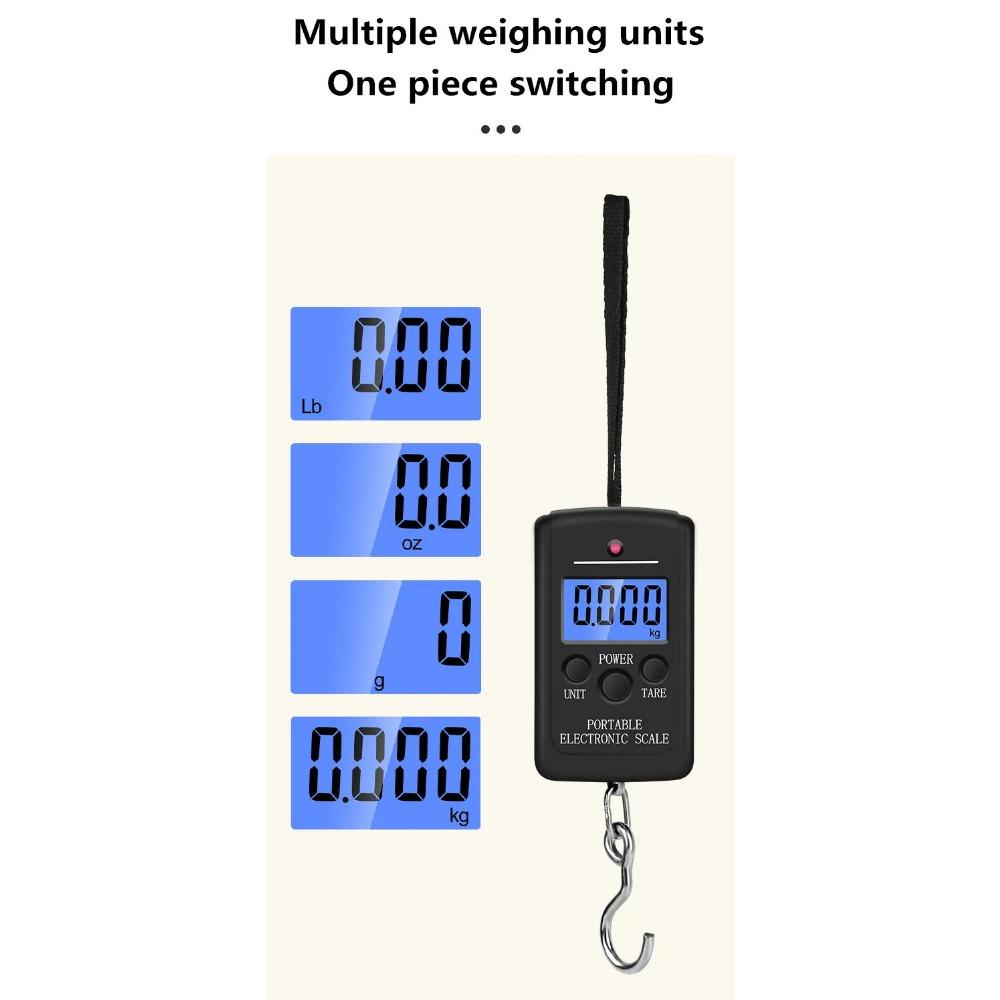2 szt. Wielofunkcyjna Mini 40kg10g Elektroniczna Wisząca Waga Wędkarska Bagażowa Przenośna Cyfrowa Poręczna Kieszonkowa Waga Hakowa Narzędzie