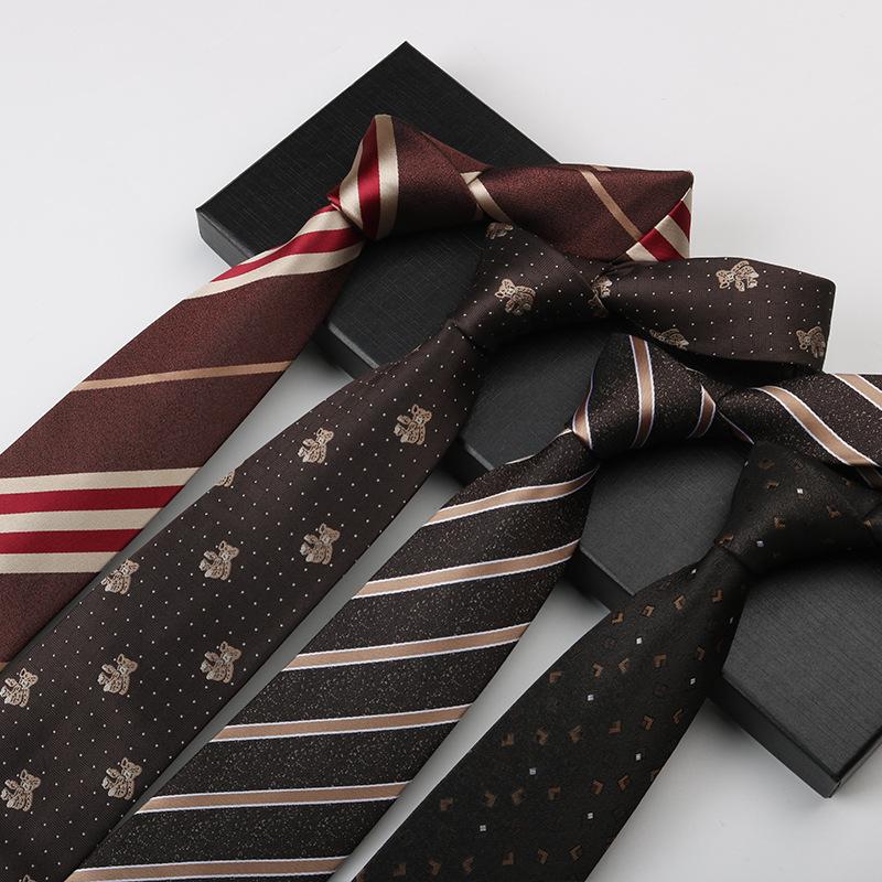 Pattern Tie Men'S Wedding Groom Suit Dress Striped Burgundy 8Cm Hand Tie