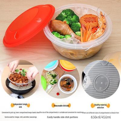 High-Quality Buckle Meal Box for Mala Tang, Hot Pot, and Pickled Fish - Thickened Round Anti-Theft Takeaway Soup Bowl
