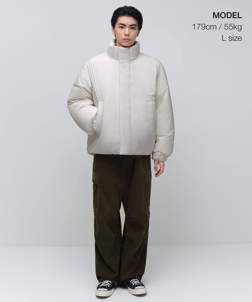 Musinsa Standard Daily Puffer Minimal Short Padded Jacket [Dusty Cream]