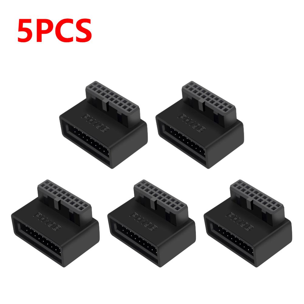 1-5PCS Desktop Computer Motherboard USB 3.0 Connection Adapter 19p 20p Vertical Plug Needle 90° Turn Installed Steering Elbow