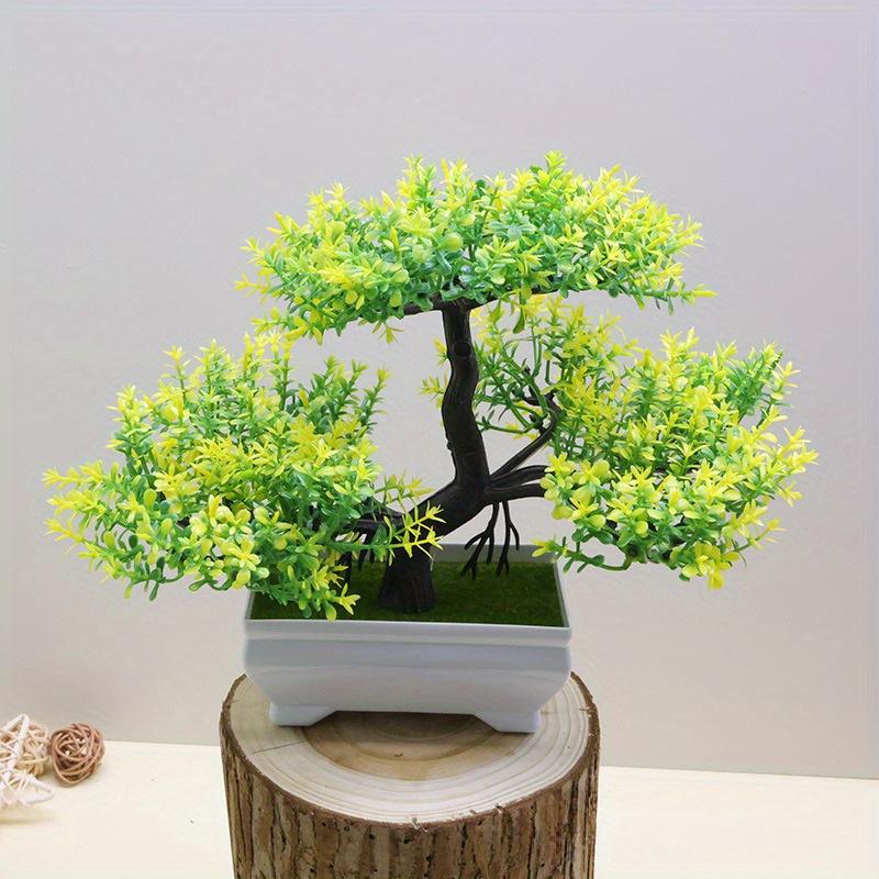 Artificial Floral Green Plant Decoration Plastic Welcome Pine Bonsai Plant Home Office and Event Decoration Aesthetic Room Decor
