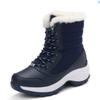 Outdoor Fashion Winter High-top Women's Shoes, Student Lace-up Mid-tube Snow Boots, Women's Cotton Shoes