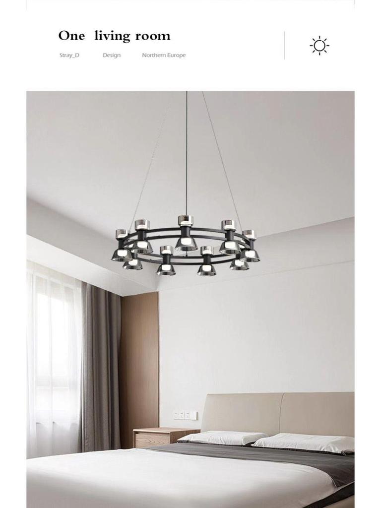 Modern Italian Minimalist Glass Chandelier for Living Room or Bar