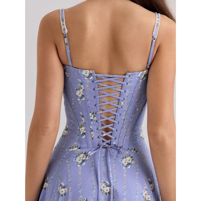 Nanfa Sunshine House Same Style French Style Retro Pastoral Fresh Floral Waist Hugging Slimming Elegant Sling Dress