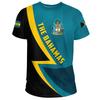 T-shirt z Flagą Bahamów Dla Mężczyzn Odzież Nowa Moda Bahamski Godło Narodowe Nadruk 3D Koszulki z Okrągłym Dekoltem Codzienne Sportowe Topy Fitness