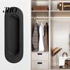 Stick-on Door Handle Self-Stick Oval Sliding Pull Aluminum Alloy Instant Self Adhesive Cabinet Barn Doors Windows Cabinets Hidden Recessed