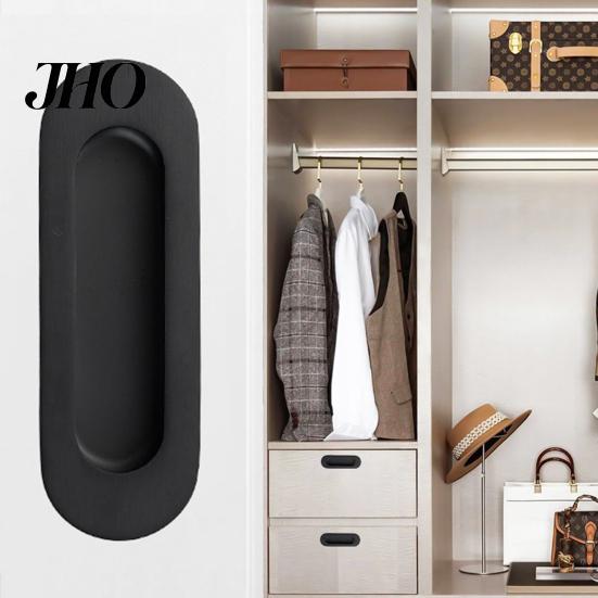 Stick-on Door Handle Self-Stick Oval Sliding Pull Aluminum Alloy Instant Self Adhesive Cabinet Barn Doors Windows Cabinets Hidden Recessed