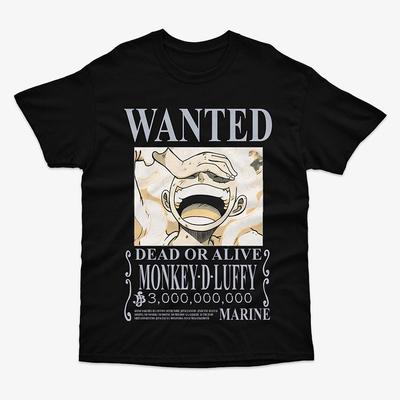 One Piece Monkey D Luffy Gear 5 Hledaný Plakát Anime Grafické Tričko Retro Manga Streetwear Bavlněné Oversized Tričko
