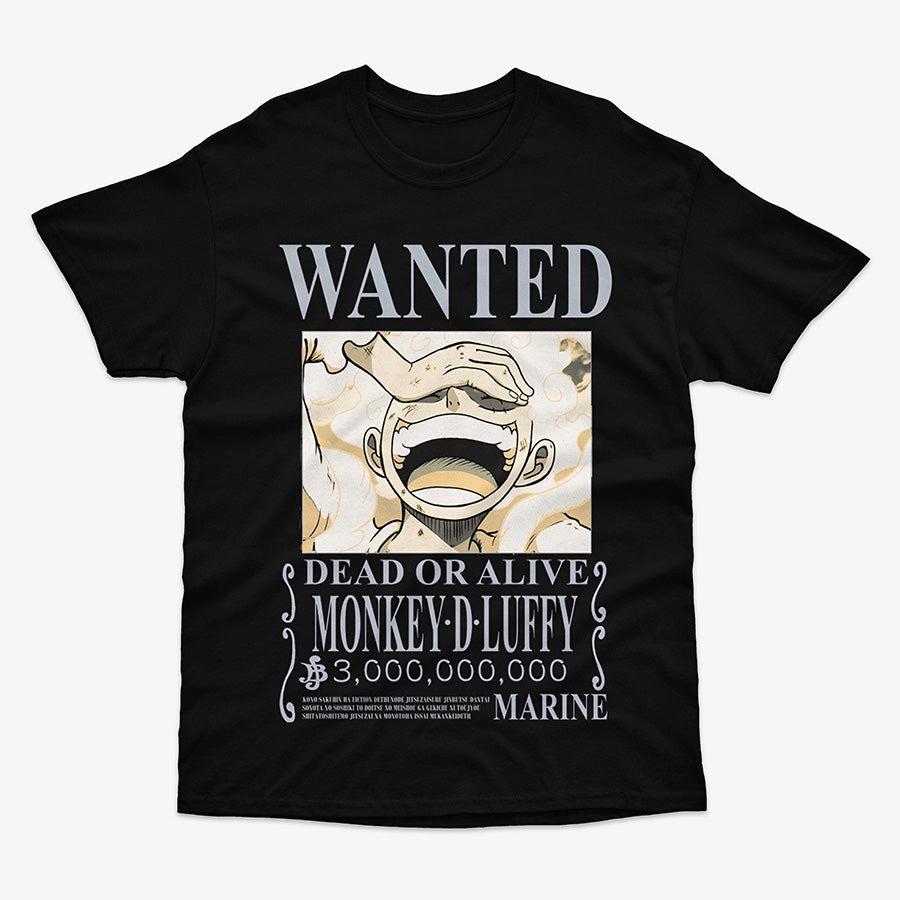 One Piece Monkey D Luffy Gear 5 Wanted Poster Anime Graphic T Shirt Retro Manga Streetwear Cotton Oversized Tee S разноцветный