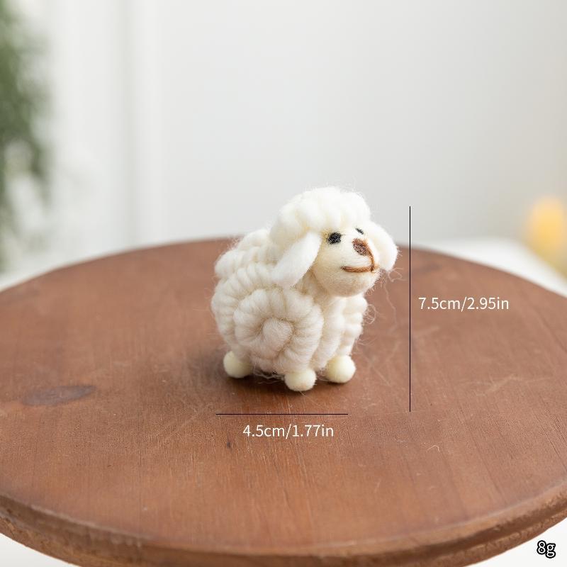 Adorable Felt Lamb Miniature 1Pc Mini Soft Wool Sheep Ornament Small Table Decor for Living Room Bedroom Nursery Party Holiday Gift