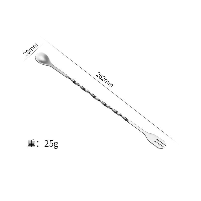 Stainless Steel Cocktail Stirring Spoon, Bar Spoon, Long-handled Cocktail Spoon, Ice Spoon, Double-ended Stirring Spoon