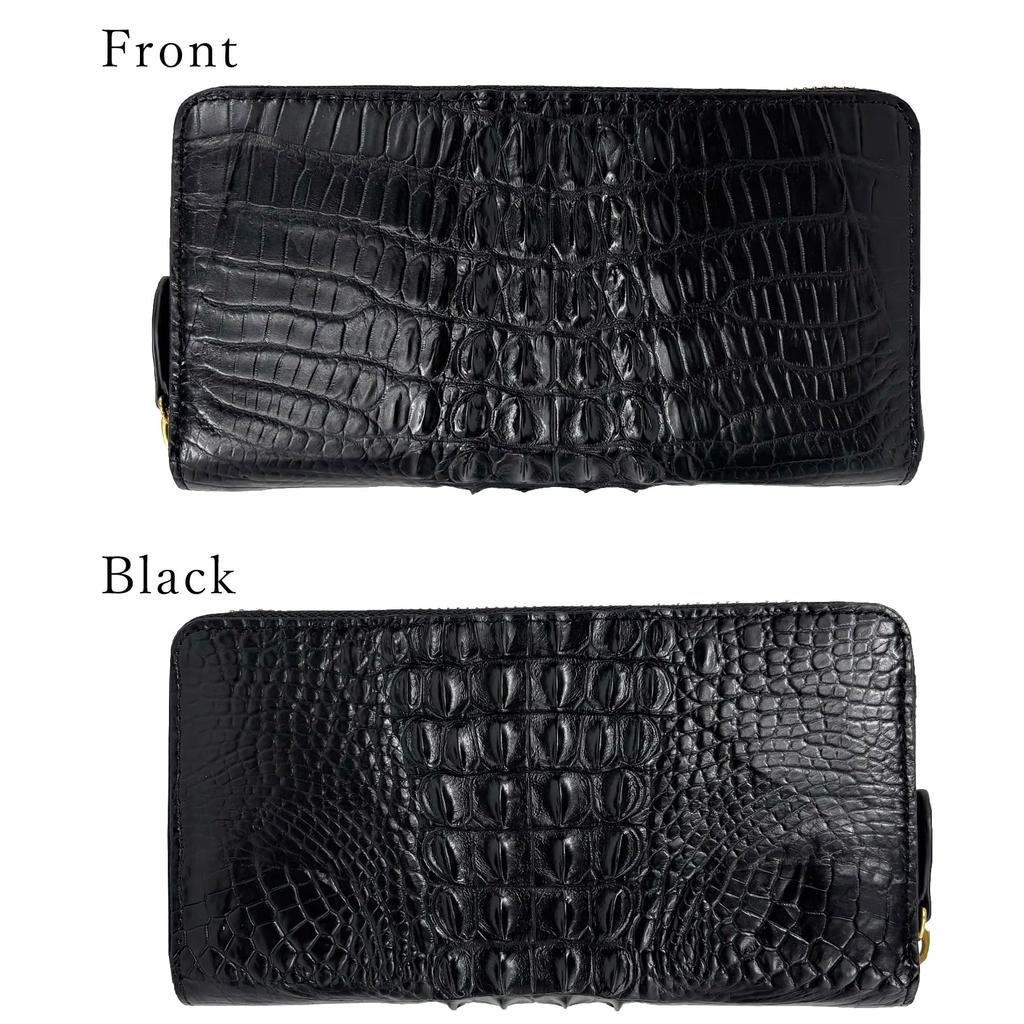 FashionBerry Green Crocodile Long Wallet for Men and Women, Made from a Single Piece of Genuine Alligator Leather, Features a Zipper-Through Closure,