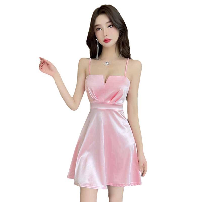 Damenbekleidung Nachtclub Bar Neckholder Low Cut Slim Kleid Trend