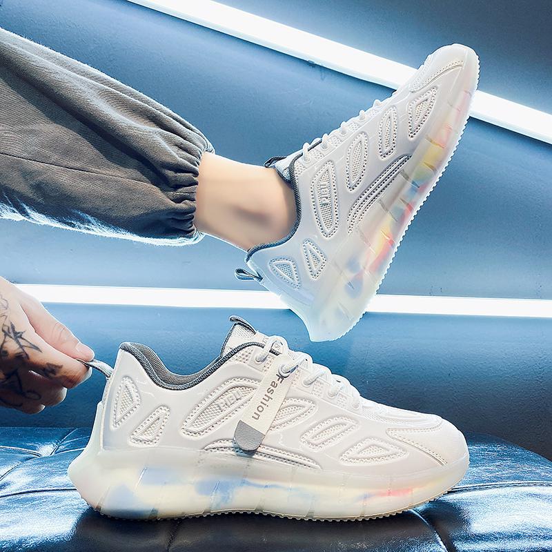 

Men s shoes autumn thin mesh sports casual white shoes men s tide ins dad shoes breathable youth running shoes 44