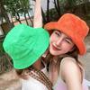 Einfacher Frottee Handtuch Eimerhut Frühling Herbst Outdoor Panama Sonnen Fischerhut Unisex Süßigkeit Uni Farbe Mode Kappe