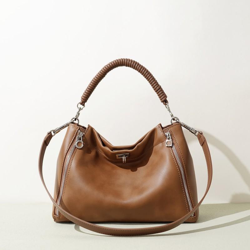 

2026 New Retro Trend High-end Handbag Shoulder Bag Light Luxury Commuting Cross-body Authentic Leather Fashion Women s 29x11x21cm