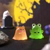 Figurine Luminous Miniature Funny Ghost Pig Rabbit Animals Micro Landscape Ornaments For Halloween Decorations Home Desk Decor