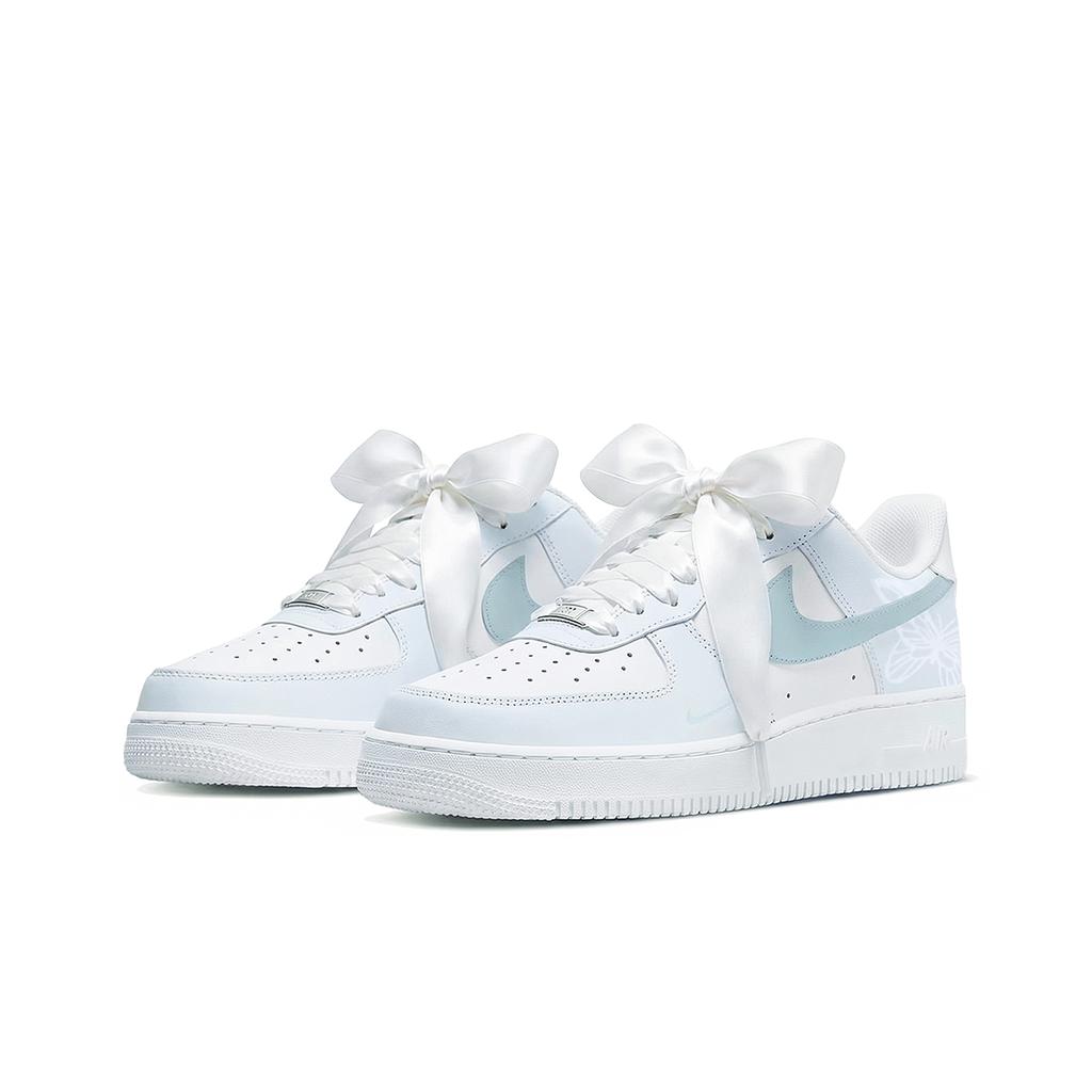 Nike Air Force 1 Light Blue Butterfly Dream, Shopping Bag Slip Resistant Height Increasing Low Top Skateboard Shoes HV2511-100(Team2362-S-BOX)