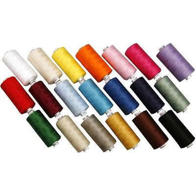 Strong, Good Quality, 100% Cotton Sewing Thread - Assorted 20 Colors, 1000m of Each. Ref 41301