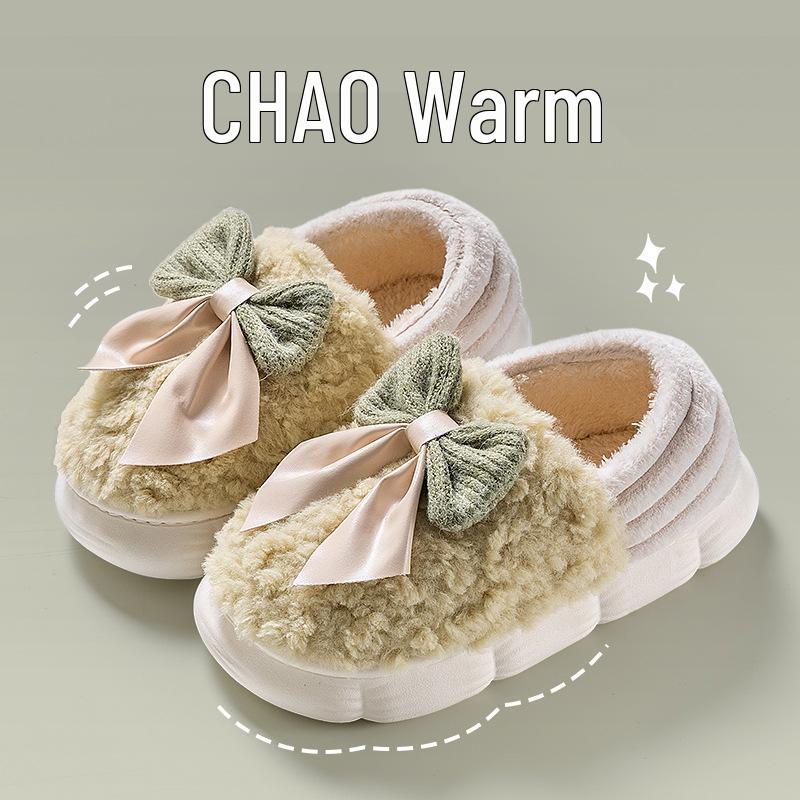 Женские зимние 2025 теплые пушистые хлопковые тапочки - плюшевая домашняя обувь для помещений 36-37 fits 35-36 1340₽