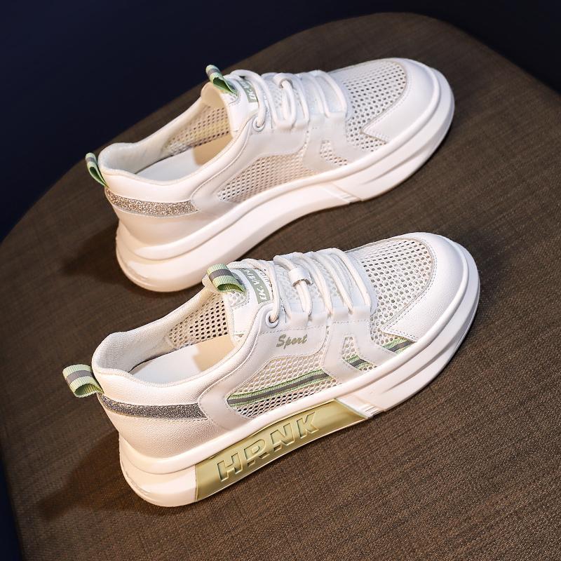 

2025 new summer shoes women s platform mesh breathable sports casual board shoes casual versatile 40 зелёный