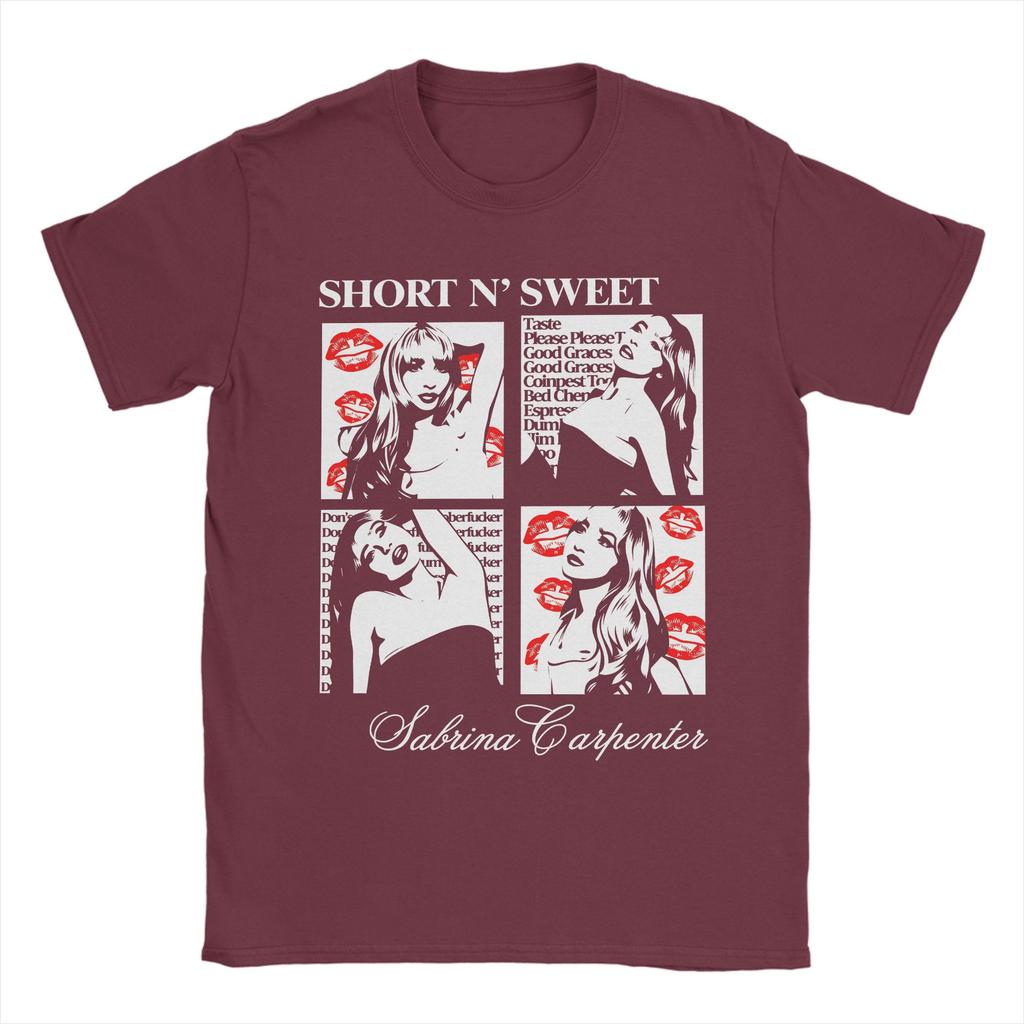 Mens TShirt Sabrina Carpenter Short N Sweet Vintage Pure Cotton Tees Short Sleeve T Shirt Round Neck Tops Original