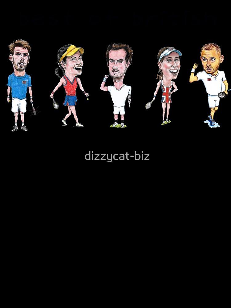 British Open Best of British tennis players - Cam Norrie, Emma Raducanu, Andy Murray, Johanna Konta, Dan Evans caricatures Oversized Unisex T-Shirt