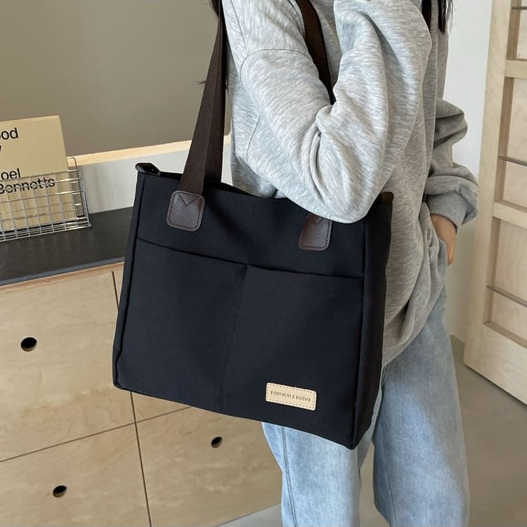 

Новая универсальная холщовая сумка, наплечная сумка-мессенджер, сумка-тоут 37*12*30cm чёрный