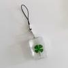 1 Pc Natural Clover Pendant Cross Border Lucky Star Dried Flower Bag Keychain Green Glass Pendant Pendant