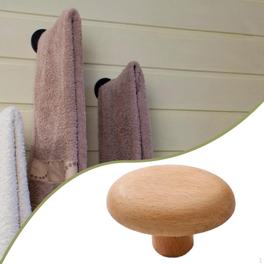 4 Pieces Wall Mounted Wooden Hooks Cabinet Drawer Handles Fashion Wood Door for Bedroom