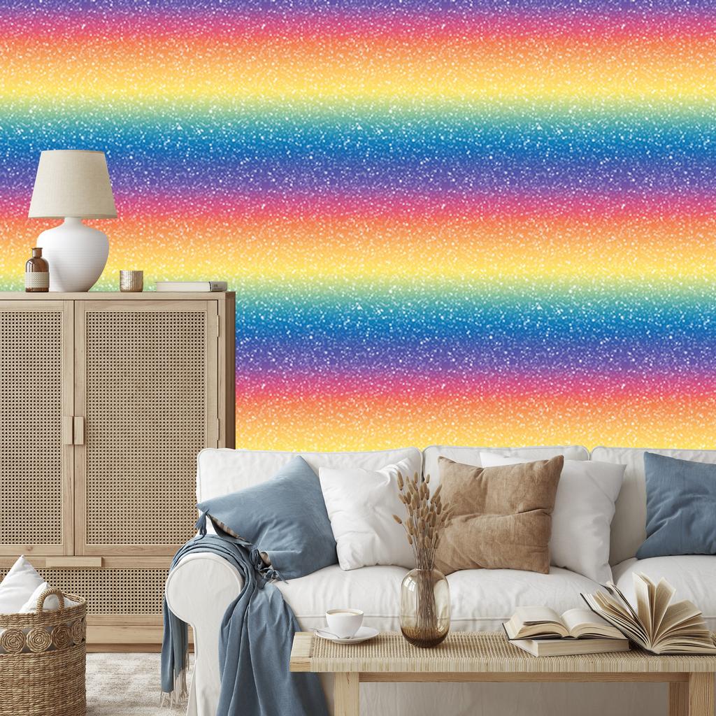 Blue and cream glitter wallpaper for living room and bedroom 50x1000