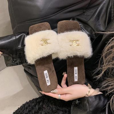 Pantofole basse Mao Mao parola celebrità di Internet autunno e inverno versione coreana nuovo stile profumato da donna stile estero nero fash