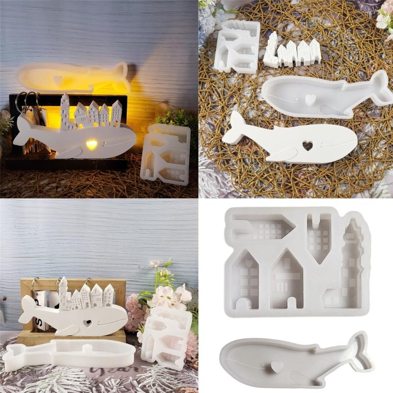 Silicone Whale House Display Ornament Mold Creative Whale House Mold For DIY Crafting And Homes Decoration Projects