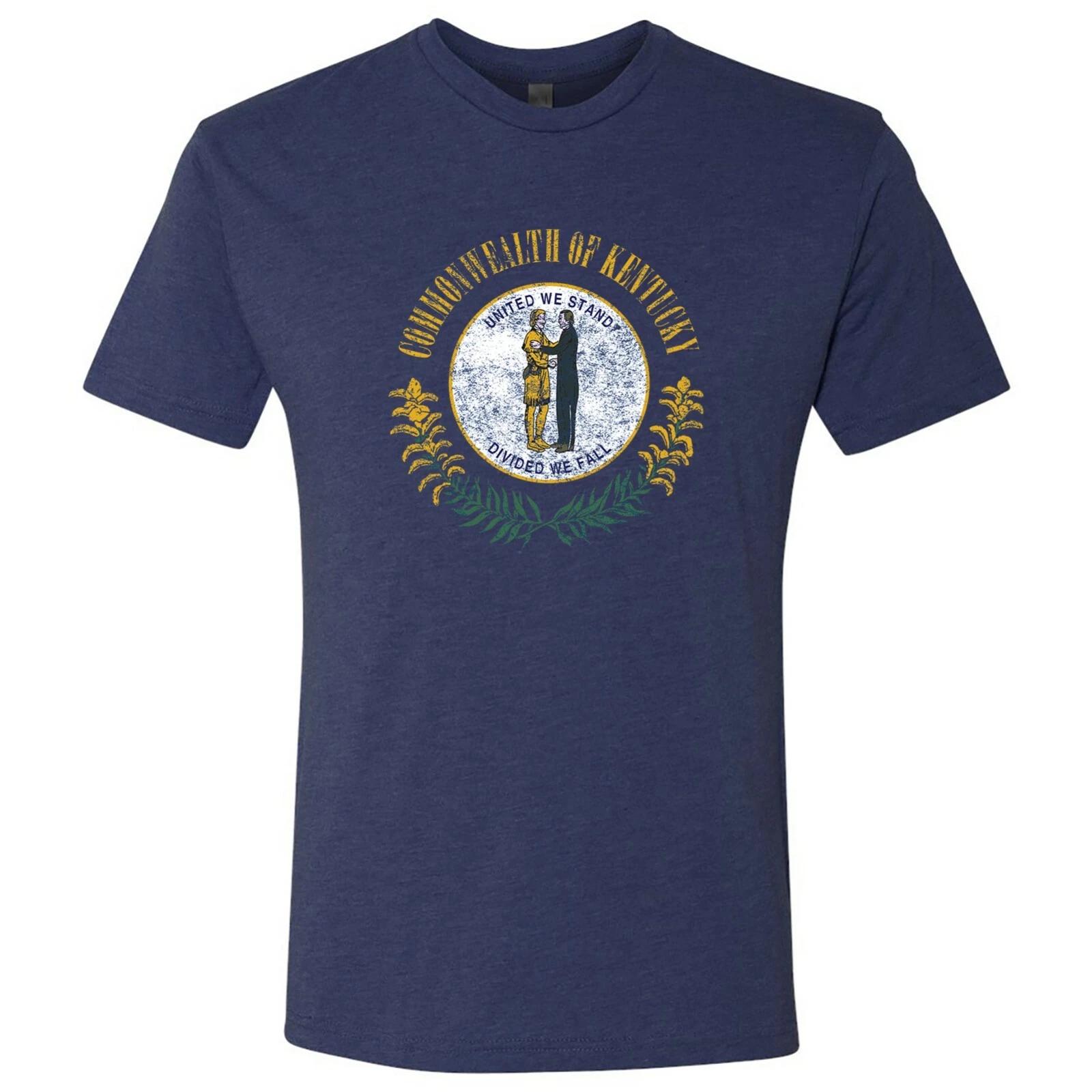 Kentucky Flag State Pride Triblend Mens T-Shirt - Vintage Navy 4XL