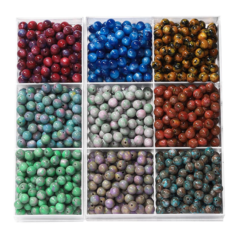 20-50pcs/lot Multicolor Resin Mitation Cat Eye Round Beads Bracelet Spacer Beads For DIY Handmade Jewelry Making Findings